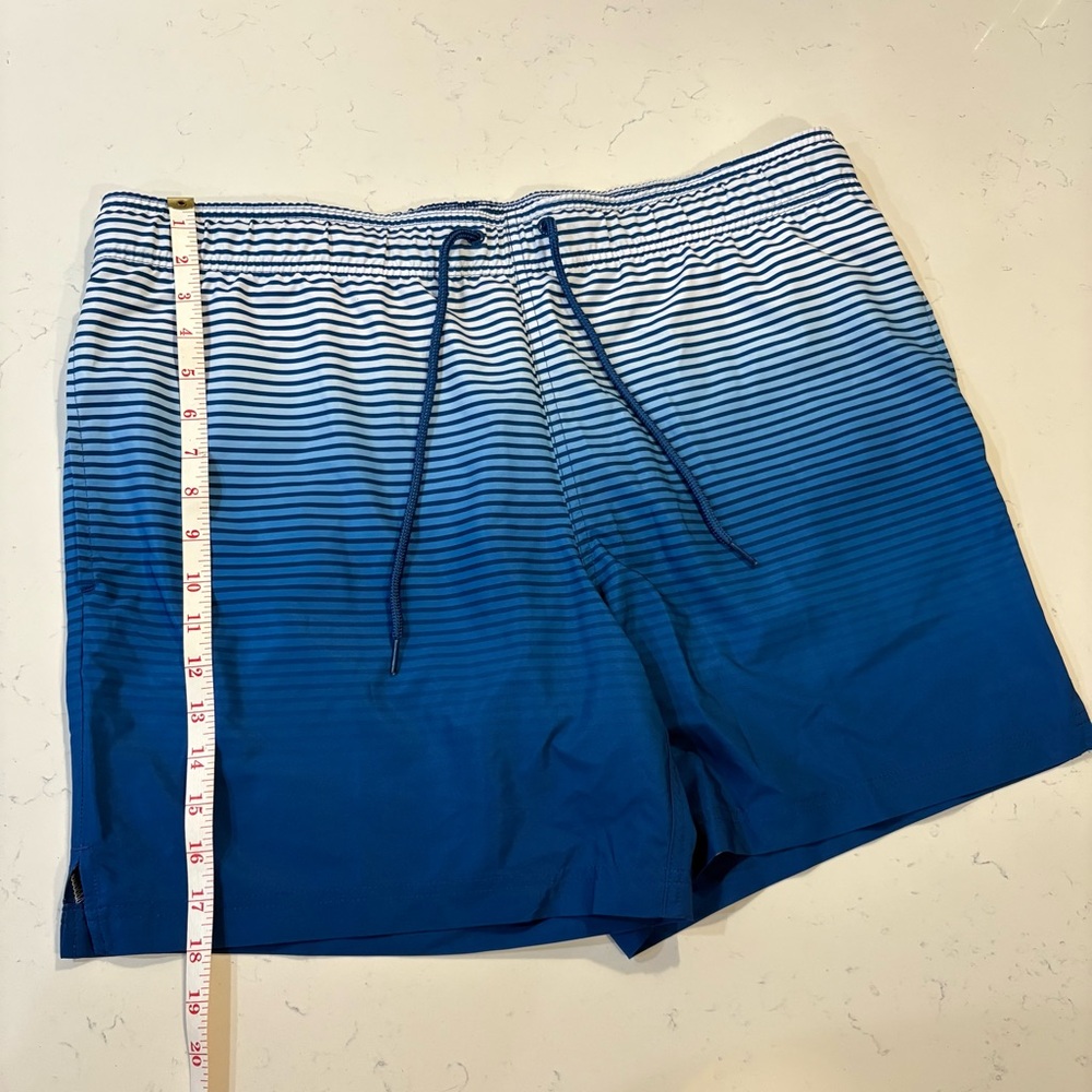 George Blue Gradient Gradient Striped Board Shorts Men's XL